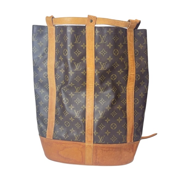 Louis Vuitton Randonnée Monogram Canvas Brown Backpack Bag large vintage - Picture 1 of 14